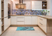 Patterned Diamond Blue Rug in a Kitchen, pat1403lblu