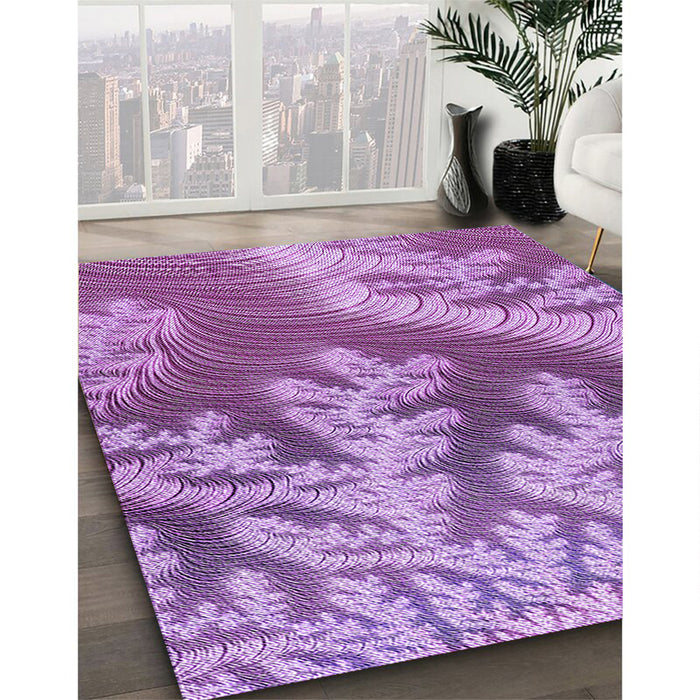 Machine Washable Transitional Violet Purple Rug in a Family Room, wshpat1403pur