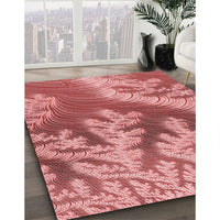 Patterned Light Coral Pink Rug, pat1403rd