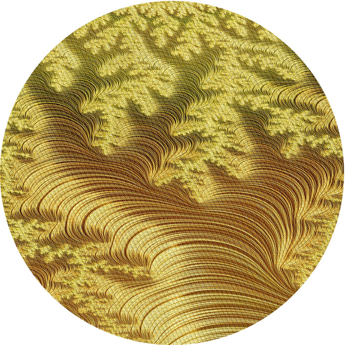 Square Machine Washable Transitional Golden Brown Yellow Rug in a Living Room, wshpat1403yw