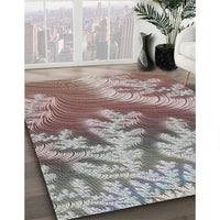 Patterned Reddish Brown Novelty Rug, pat1403