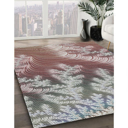 Patterned Reddish Brown Novelty Rug in Family Room, pat1403