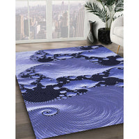Patterned Sky Blue Rug, pat1404blu