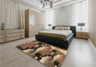 Patterned Peru Brown Rug in a Bedroom, pat1404brn