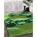 Patterned Deep Emerald Green Rug in Family Room, pat1404grn