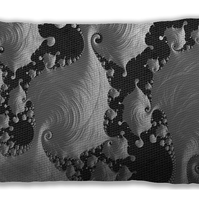 Patterned Rectangular Dark Gray Lumbar Throw Pillow, 13 inch by 19 inch, lbpat1404gry