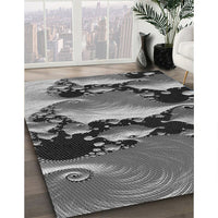 Patterned Dark Gray Rug, pat1404gry