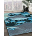 Machine Washable Transitional Dark Blue Grey Blue Rug in a Family Room, wshpat1404lblu