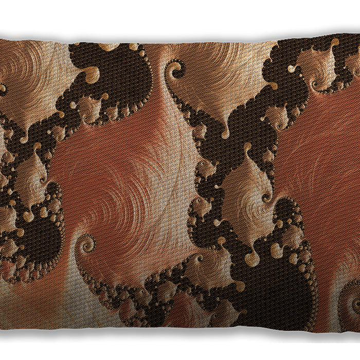 Patterned Rectangular Orange Lumbar Throw Pillow, 13 inch by 19 inch, lbpat1404org