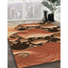 Patterned Orange Rug in Family Room, pat1404org