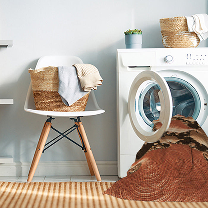 Machine Washable Transitional Orange Rug in a Washing Machine, wshpat1404org