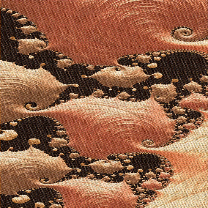 Round Patterned Orange Rug, pat1404org