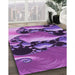 Machine Washable Transitional Dark Magenta Purple Rug in a Family Room, wshpat1404pur