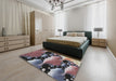Patterned Burgundy Brown Modern Rug in a Bedroom, pat1404