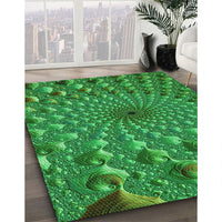 Patterned Green Rug, pat1405grn