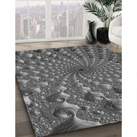 Patterned Gunmetal Gray Rug, pat1405gry