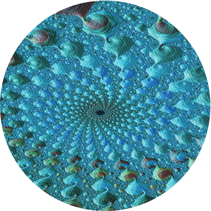 Square Patterned Teal Green Rug, pat1405lblu