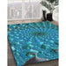 Patterned Teal Green Rug in Family Room, pat1405lblu