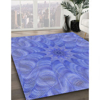 Patterned Sky Blue Rug, pat1406blu