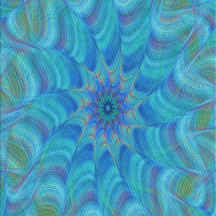 Patterned Bright Turquoise Blue Rug, pat1406lblu