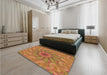 Patterned Red Rug in a Bedroom, pat1406org