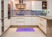 Patterned Purple Mimosa Purple Rug in a Kitchen, pat1406pur