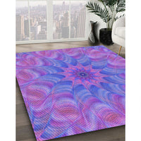 Patterned Purple Mimosa Purple Rug, pat1406pur