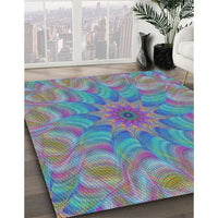 Patterned Purple Modern Rug, pat1406