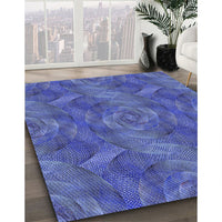 Patterned Blue Rug, pat1407blu