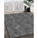 Patterned Gray Rug in Family Room, pat1407gry