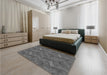 Patterned Gray Rug in a Bedroom, pat1407gry