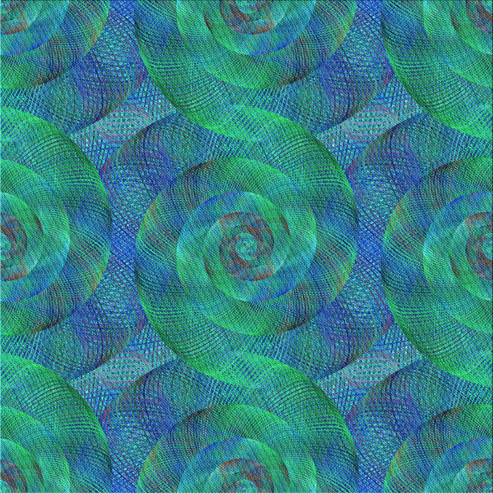 Round Patterned Dark Turquoise Green Rug, pat1407lblu