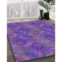 Patterned Lilac Purple Rug, pat1407pur