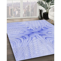 Patterned Sky Blue Rug, pat1408blu