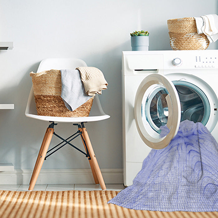 Machine Washable Transitional Sky Blue Rug in a Washing Machine, wshpat1408blu