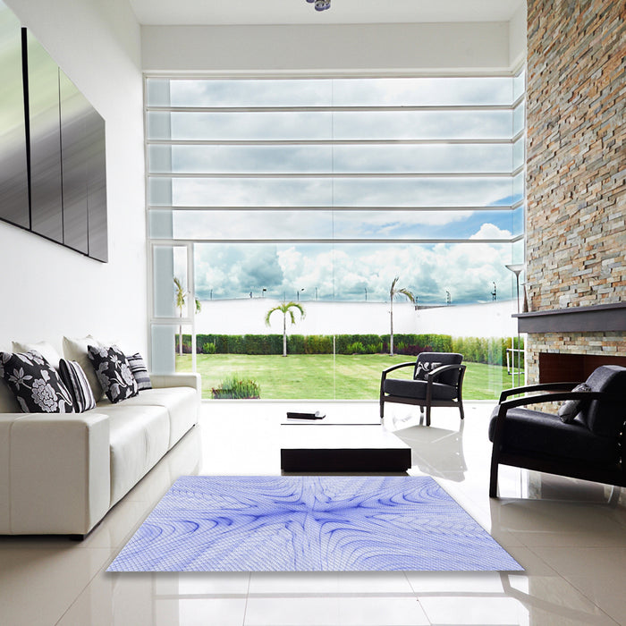 Square Patterned Sky Blue Rug in a Living Room, pat1408blu