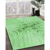 Patterned Jade Green Rug, pat1408grn