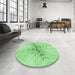 Round Patterned Jade Green Rug in a Office, pat1408grn