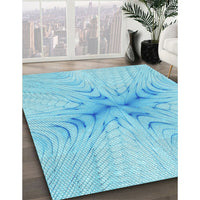 Patterned Blue Rug, pat1408lblu