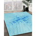 Patterned Blue Rug in Family Room, pat1408lblu