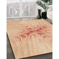 Patterned Pastel Orange Rug, pat1408org