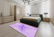 Patterned Purple Rug in a Bedroom, pat1408pur