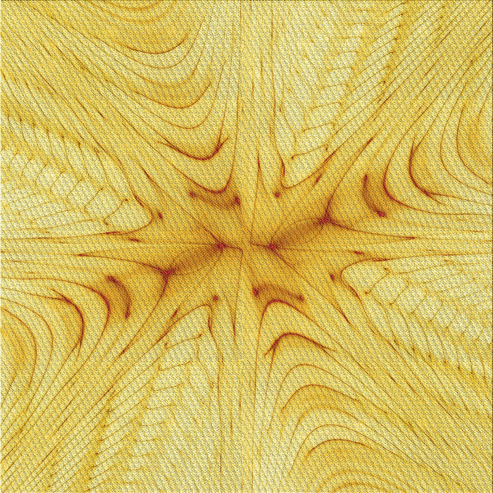 Round Patterned Bold Yellow Rug, pat1408yw