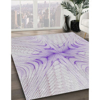 Patterned Lavender Purple Novelty Rug, pat1408