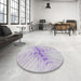 Round Machine Washable Transitional Lavender Purple Rug in a Office, wshpat1408