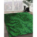 Machine Washable Transitional Deep Emerald Green Rug in a Family Room, wshpat1409grn