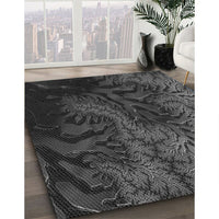 Patterned Midnight Gray Rug, pat1409gry