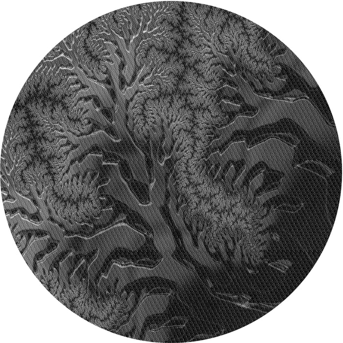 Square Patterned Midnight Gray Rug, pat1409gry