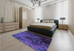 Patterned Purple Rug in a Bedroom, pat1409pur