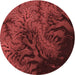 Square Patterned Maroon Red Rug, pat1409rd